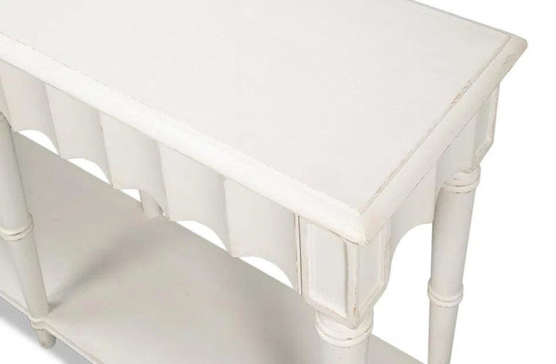 Chantal Console Table With Drawers and Storage in Antique White Console Tables LOOMLAN By Sarreid