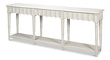 Chantal Console Table With Drawers and Storage in Antique White Console Tables LOOMLAN By Sarreid