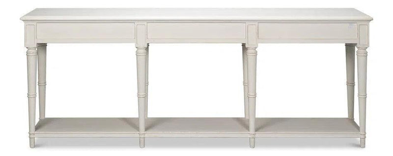 Chantal Console Table With Drawers and Storage in Antique White Console Tables LOOMLAN By Sarreid