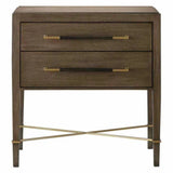 Chanterelle Coffee Champagne Verona Brown 2 Drawer Nightstand Nightstands LOOMLAN By Currey & Co