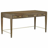 Chanterelle Coffee Champagne Verona Brown Desk Writing Table Home Office Desks LOOMLAN By Currey & Co