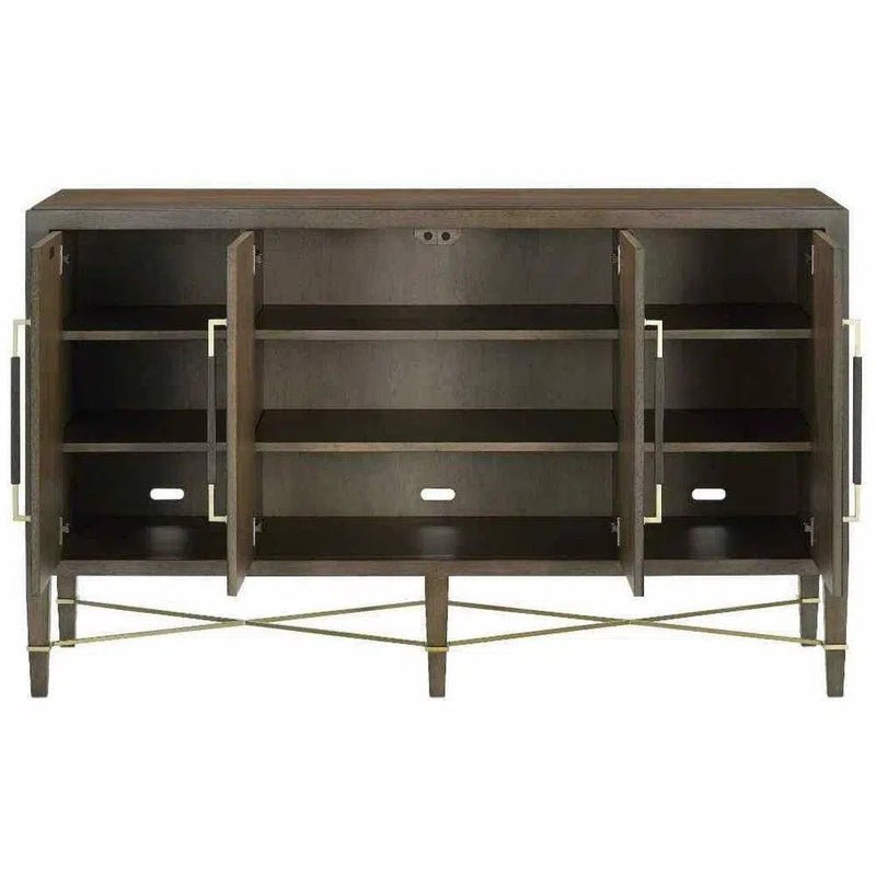 Chanterelle Coffee Champagne Verona Brown Sideboard Sideboards LOOMLAN By Currey & Co