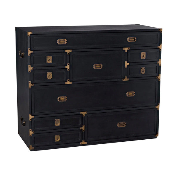 Charles Wood and Brass Black Chest Chests LOOMLAN By Noir