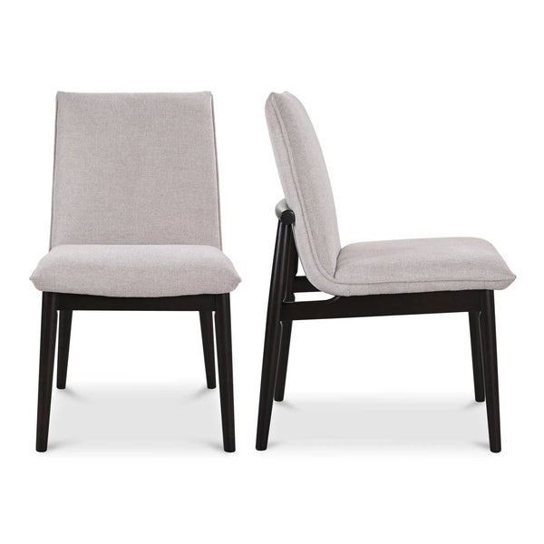 Charlie Polyester and Rubber Wood Black Armless Dining Chair – Set Of Two Dining Chairs LOOMLAN By Moe's Home