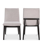 Charlie Polyester and Rubber Wood Black Armless Dining Chair – Set Of Two Dining Chairs LOOMLAN By Moe's Home