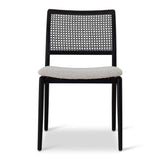 Charlotte Boucle Upholstered Cane Armless Side Chair Dining Chairs LOOMLAN By Urbia