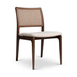 Charlotte Boucle Upholstered Cane Armless Side Chair Dining Chairs LOOMLAN By Urbia