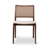 Charlotte Boucle Upholstered Cane Armless Side Chair Dining Chairs LOOMLAN By Urbia