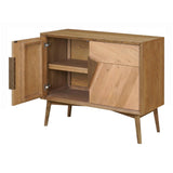 Charlton Natural Solid Oak and Iron Cabinet Accent Cabinets LOOMLAN By Moe's Home