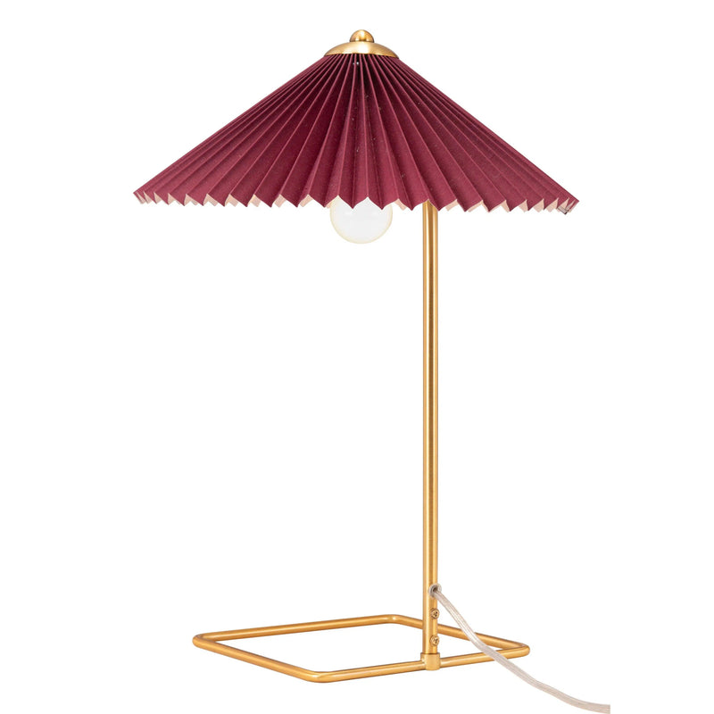 Charo Table Lamp Red & Gold Table Lamps LOOMLAN By Zuo Modern