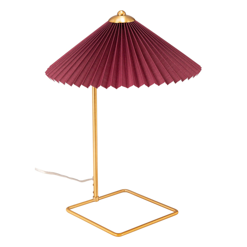 Charo Table Lamp Red & Gold Table Lamps LOOMLAN By Zuo Modern