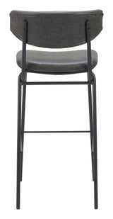 Charon Barstool (Set of 2) Vintage Black Bar Stools LOOMLAN By Zuo Modern