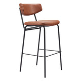 Charon Barstool (Set of 2) Vintage Brown Bar Stools LOOMLAN By Zuo Modern