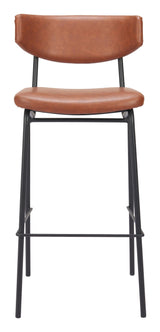 Charon Barstool (Set of 2) Vintage Brown Bar Stools LOOMLAN By Zuo Modern