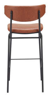 Charon Barstool (Set of 2) Vintage Brown Bar Stools LOOMLAN By Zuo Modern