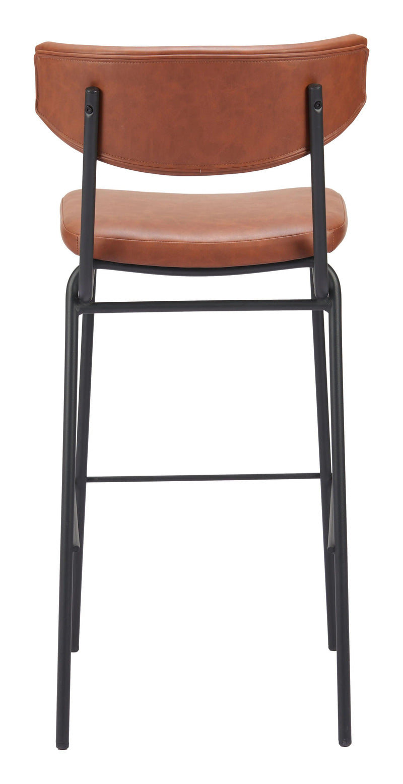 Charon Barstool (Set of 2) Vintage Brown Bar Stools LOOMLAN By Zuo Modern