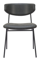 Charon Dining Chair (Set of 2) Vintage Black Dining Chairs LOOMLAN By Zuo Modern