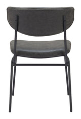 Charon Dining Chair (Set of 2) Vintage Black Dining Chairs LOOMLAN By Zuo Modern