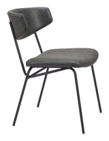 Charon Dining Chair (Set of 2) Vintage Black Dining Chairs LOOMLAN By Zuo Modern