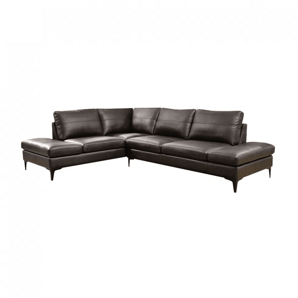 Chase Wood and Metal Brown Left Sectional Modular Sofas LOOMLAN By LH Imports