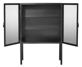 Chauncey Wide Black Curio Cabinet Glass Doors Accent Cabinets LOOMLAN By Jamie Young