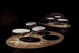 Che Steel and Marble White Oval Cocktail Table Coffee Tables LOOMLAN By Noir