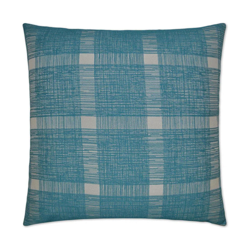 Checkmate Turquoise Throw Pillow With Insert Throw Pillows LOOMLAN By D.V. Kap