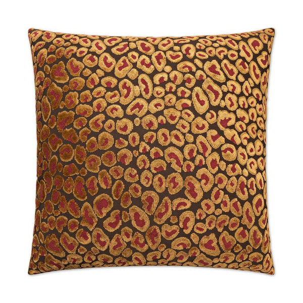 Cheetah Ruby Red Throw Pillow With Insert Throw Pillows LOOMLAN By D.V. Kap