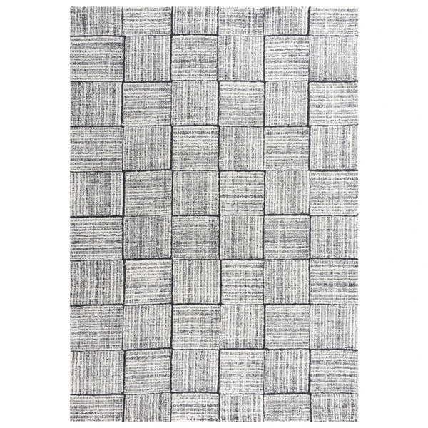 Ches Geometric Charcoal Area Rugs For Living Room Area Rugs LOOMLAN By LOOMLAN