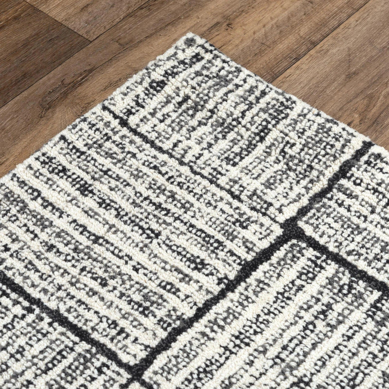 Ches Geometric Charcoal Area Rugs For Living Room Area Rugs LOOMLAN By LOOMLAN