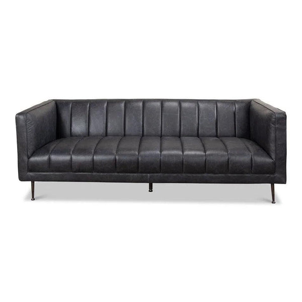 Chesterfield Lexington Sofa Nottinghill Grey Leather Sofas & Loveseats LOOMLAN By Sarreid