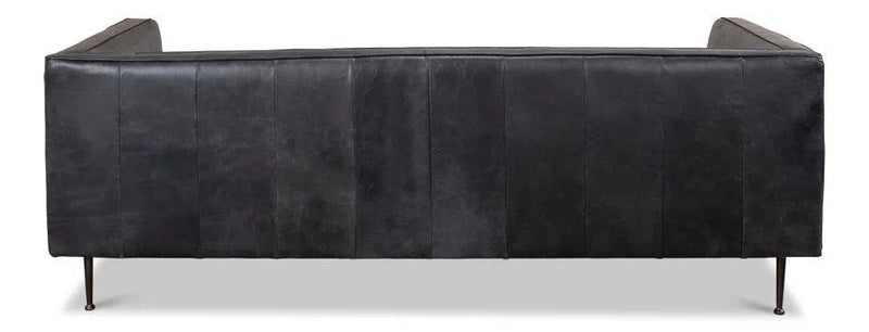 Chesterfield Lexington Sofa Nottinghill Grey Leather Sofas & Loveseats LOOMLAN By Sarreid