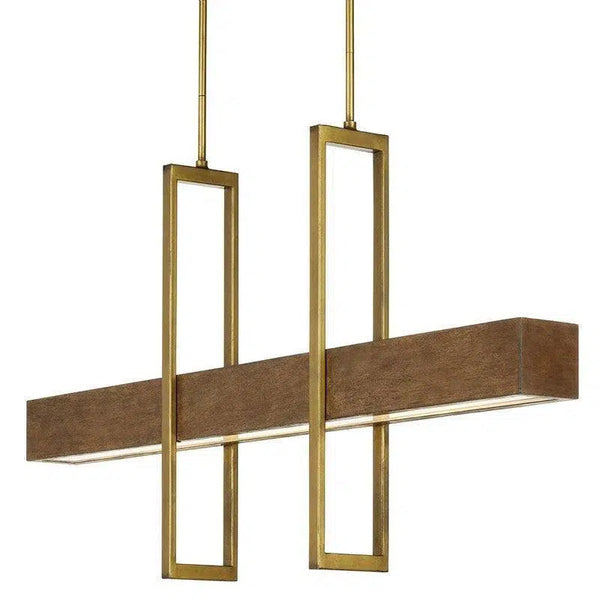 Chestnut Brass Sugar White Tonbridge Linear Chandelier Chandeliers LOOMLAN By Currey & Co