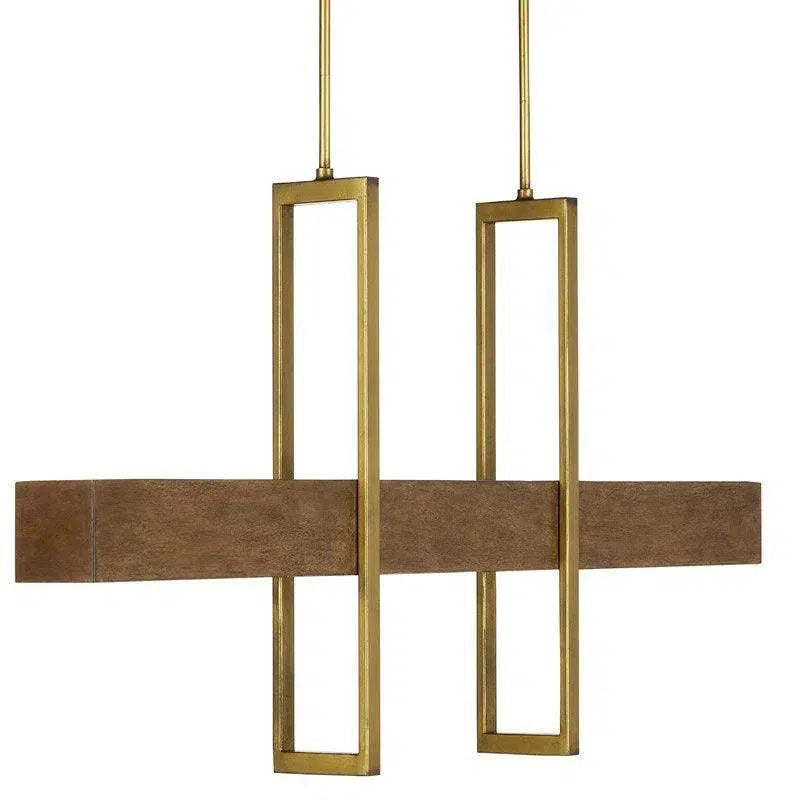 Chestnut Brass Sugar White Tonbridge Linear Chandelier Chandeliers LOOMLAN By Currey & Co