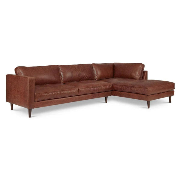 Cheviot Leather Left Arm Sectional with Chaise Sectionals LOOMLAN By One For Victory