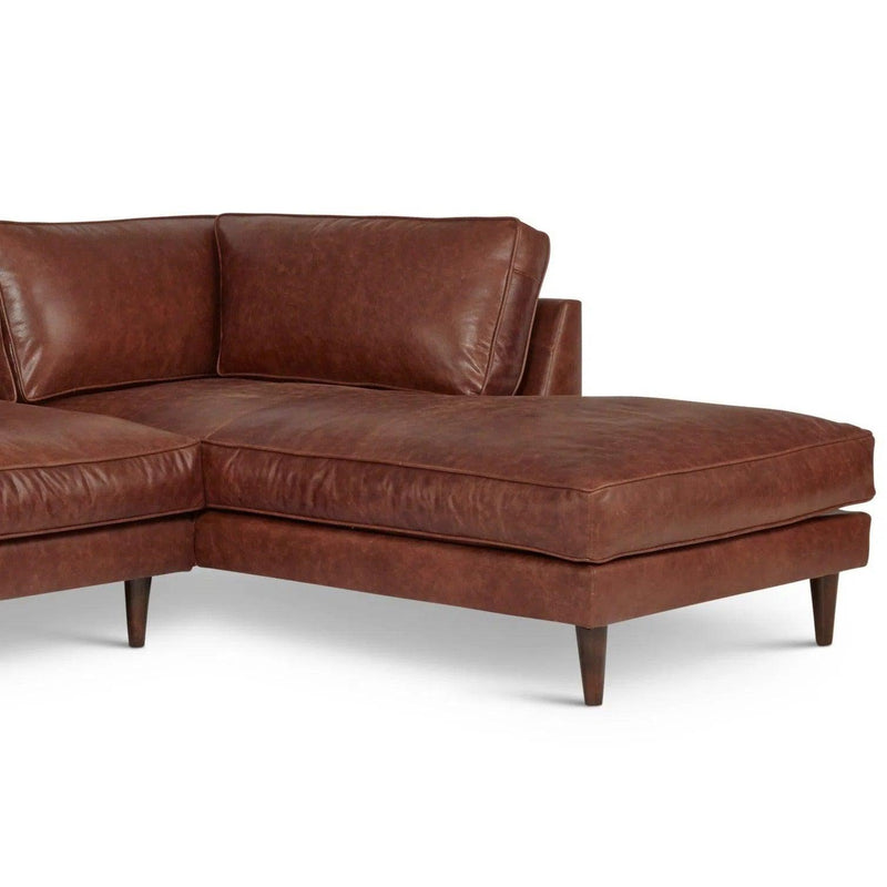 Cheviot Leather Left Arm Sectional with Chaise Sectionals LOOMLAN By One For Victory