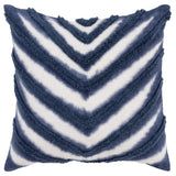 Chevron Blue Throw Pillow With Down Insert Throw Pillows LOOMLAN By LOOMLAN