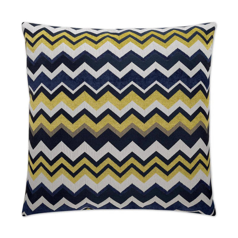 Chevron Navy Blue Throw Pillow With Insert Throw Pillows LOOMLAN By D.V. Kap