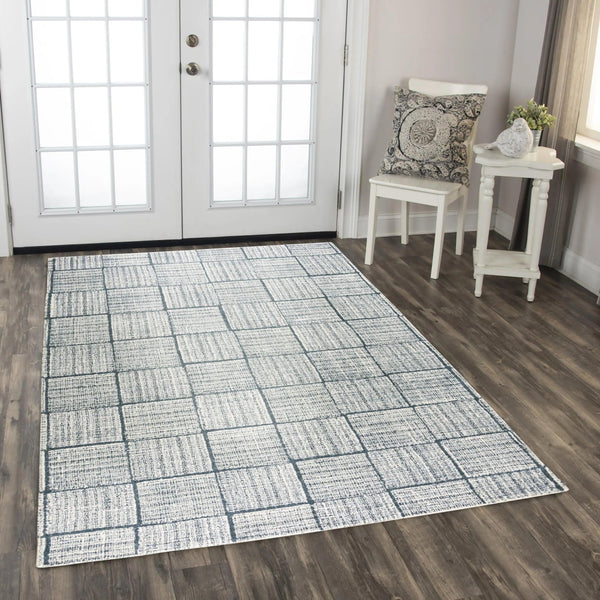 Chey Geometric Blue Area Rugs For Living Room Area Rugs LOOMLAN By LOOMLAN