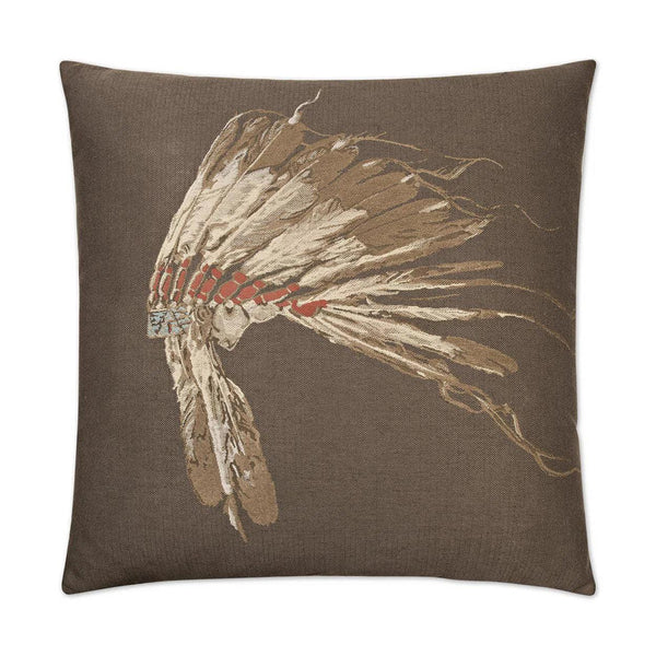 Chief Woodland Coffee Brown Throw Pillow With Insert Throw Pillows LOOMLAN By D.V. Kap