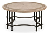 Chisholm Equestrian Cocktail Round Coffee Table Grey Coffee Tables LOOMLAN By Sarreid