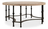 Chisholm Equestrian Cocktail Round Coffee Table Grey Coffee Tables LOOMLAN By Sarreid