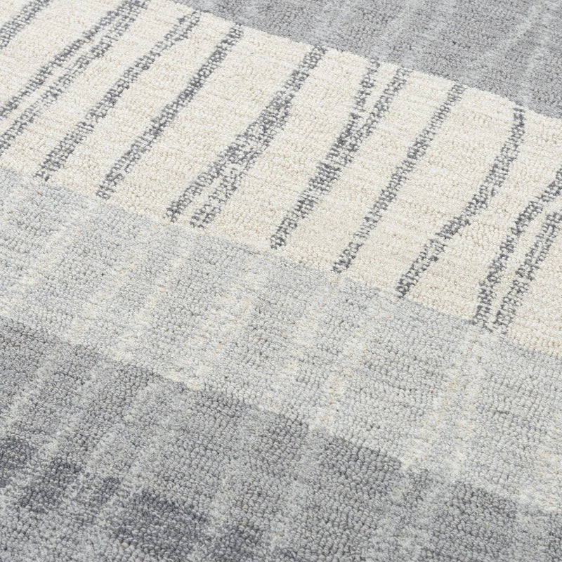 Chiu Stripe Light Gray Area Rugs For Living Room Area Rugs LOOMLAN By LOOMLAN