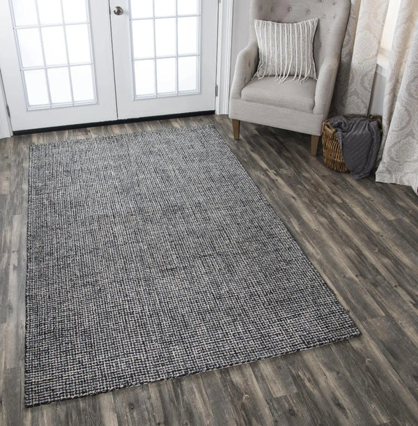 Chlo Wool Black Hallway Kitchen Runner Rug Area Rugs LOOMLAN By LOOMLAN