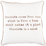 Chocolate Words Fun Decorative Couch Pillows With Down Insert Throw Pillows LOOMLAN By LOOMLAN