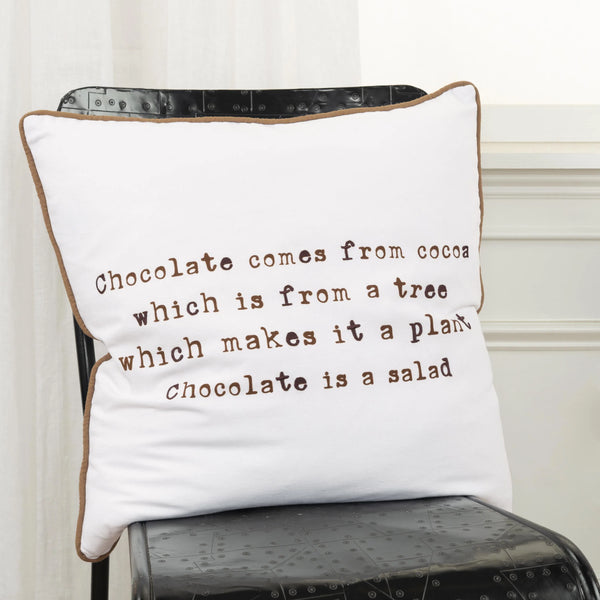 Chocolate Words Fun Decorative Couch Pillows With Down Insert Throw Pillows LOOMLAN By LOOMLAN