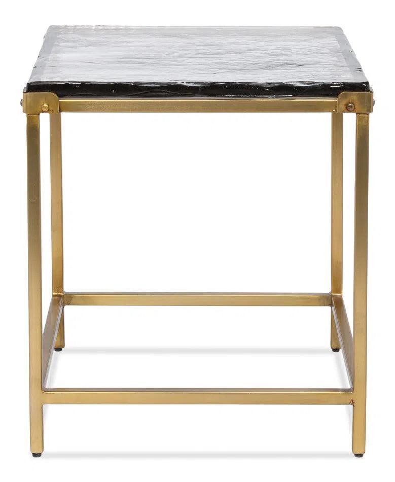 Christian Iron Gold Square Side Table Side Tables LOOMLAN By Sarreid