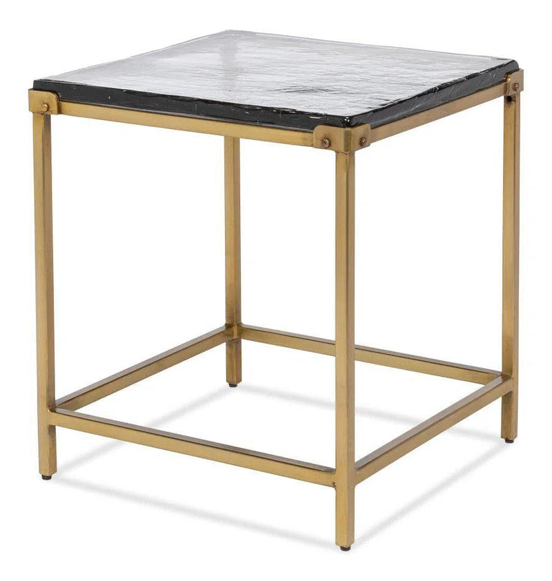 Christian Iron Gold Square Side Table Side Tables LOOMLAN By Sarreid