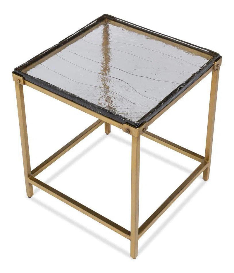 Christian Iron Gold Square Side Table Side Tables LOOMLAN By Sarreid