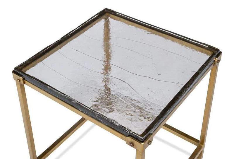 Christian Iron Gold Square Side Table Side Tables LOOMLAN By Sarreid